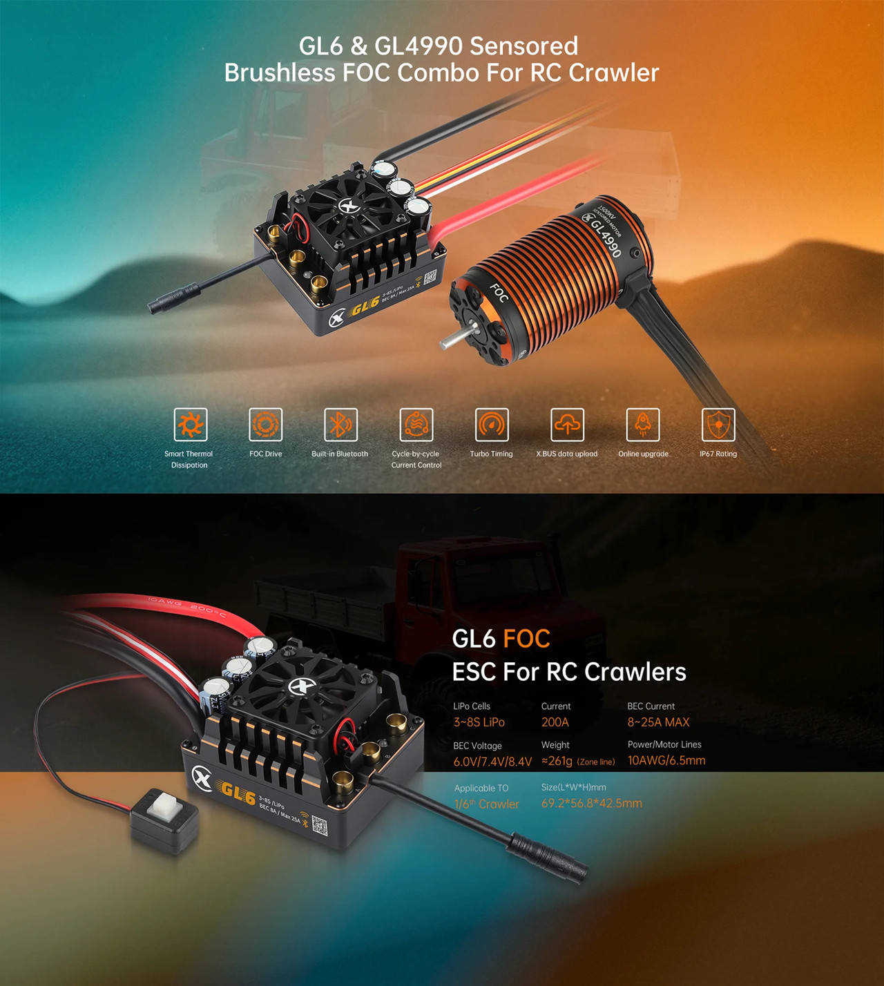 XC COMBO FOC CRAWLER BRUSHLESS - огляд і ціна 4 In 1 Esc