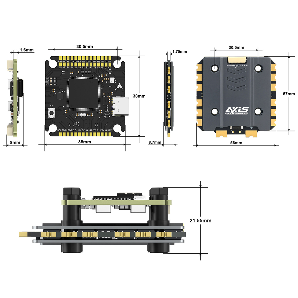 Axisflying Argus Pro ECO F722  - огляд і ціна 4 In 1 Esc