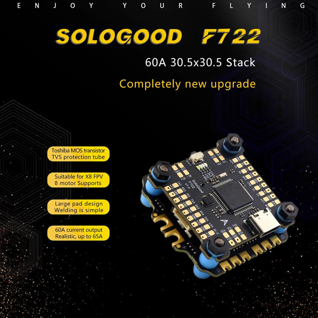 SoloGood F722 60A Stack ICM426 - огляд і ціна F722 Flight Controller