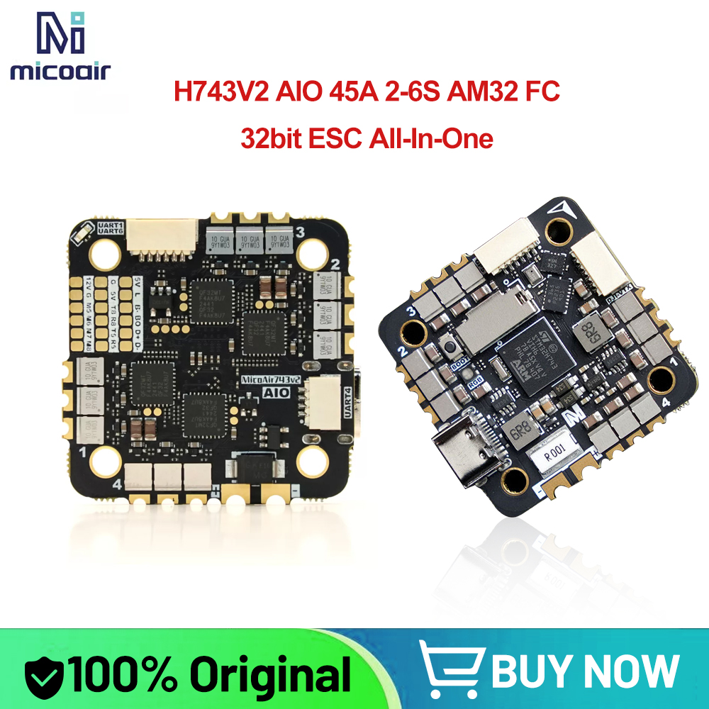 MicoAir H743V2 AIO 45A AM32 2- - огляд і ціна Betaflight Fc
