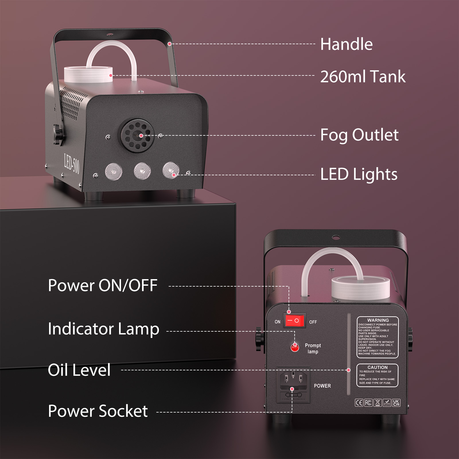 U'King 500W Smoke Machine RGB  - огляд і ціна Smoke Stopper